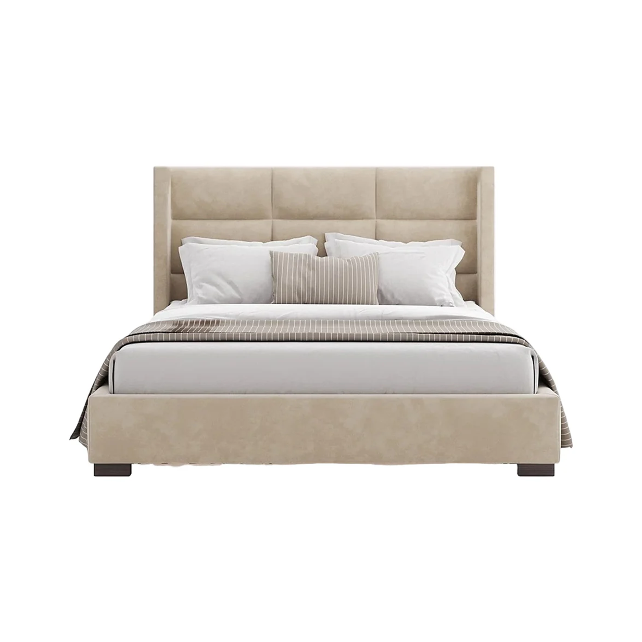 Ava Rectangular Headboard Bed N73 with Upholstered Frame