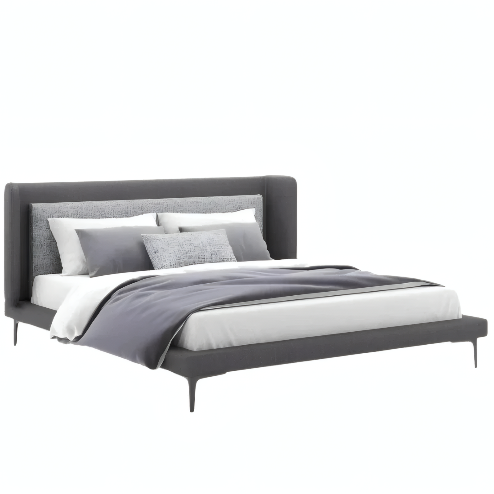 Elsa Bed with Refined Curves and Streamlined Headboard