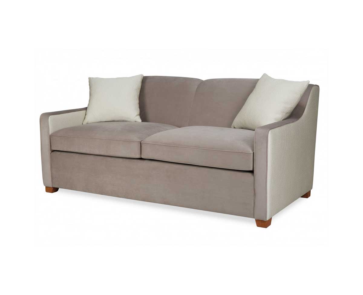 Pixy Sofa with Two Seat Cushions and Wooden Legs