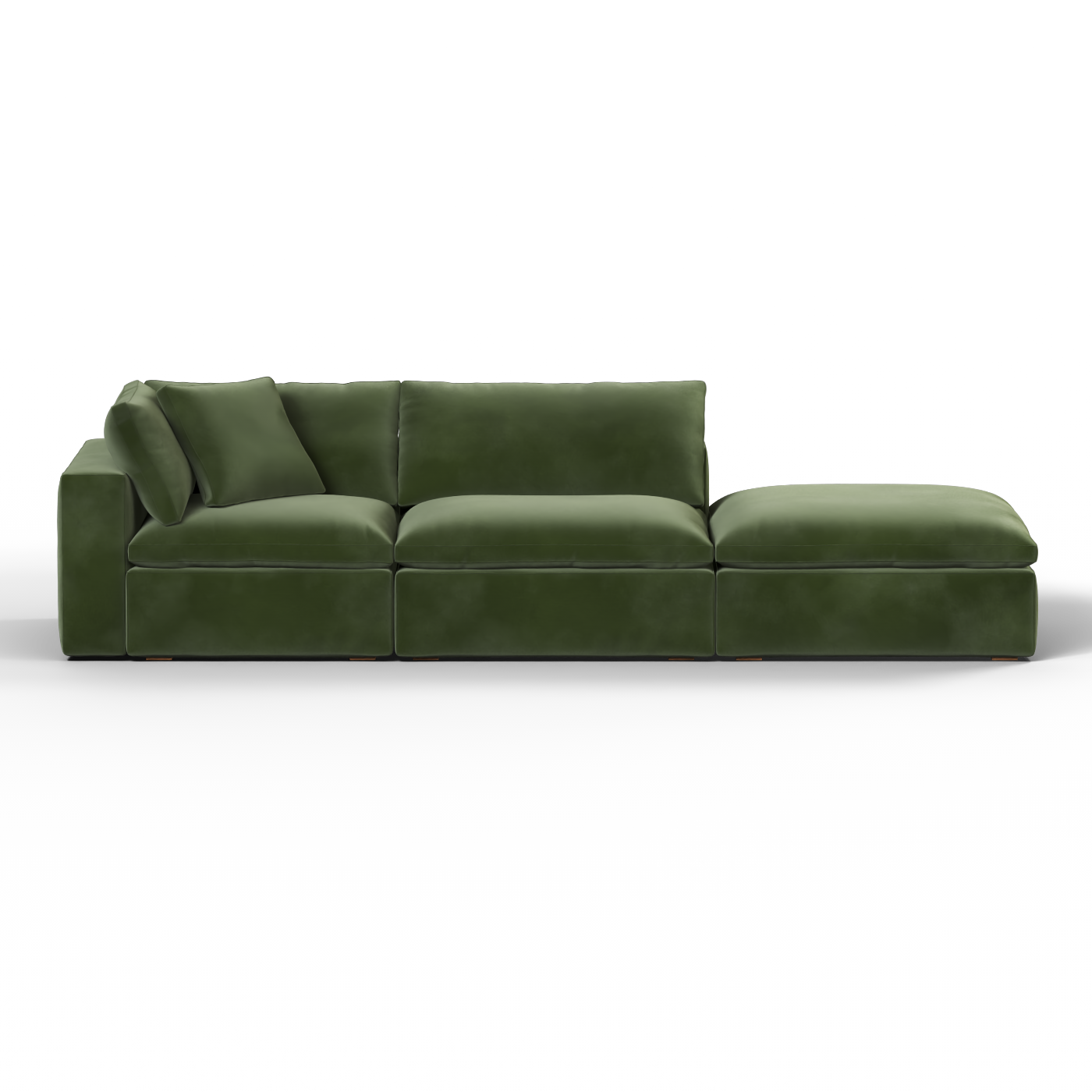 Canapé d'angle modulable Ari avec pouf - Large choix de tissus