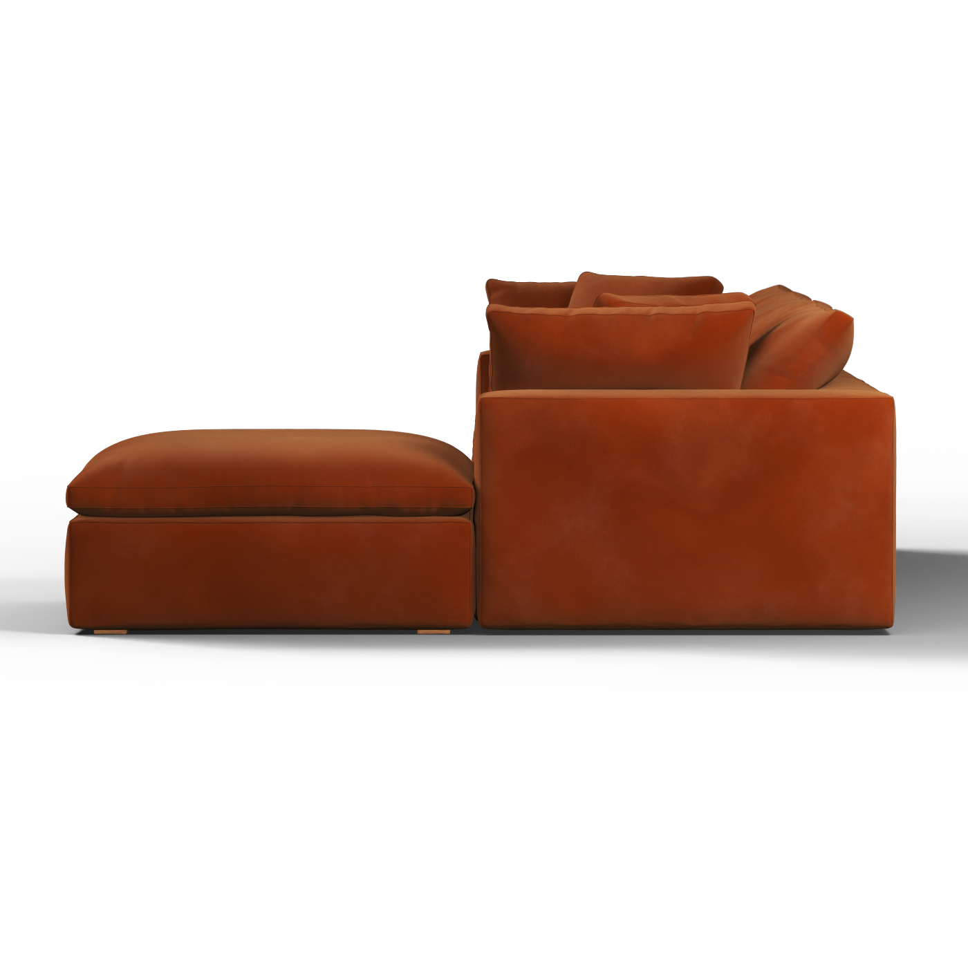 Canapé d'angle modulaire trois places Ari avec personnalisation complète du tissu