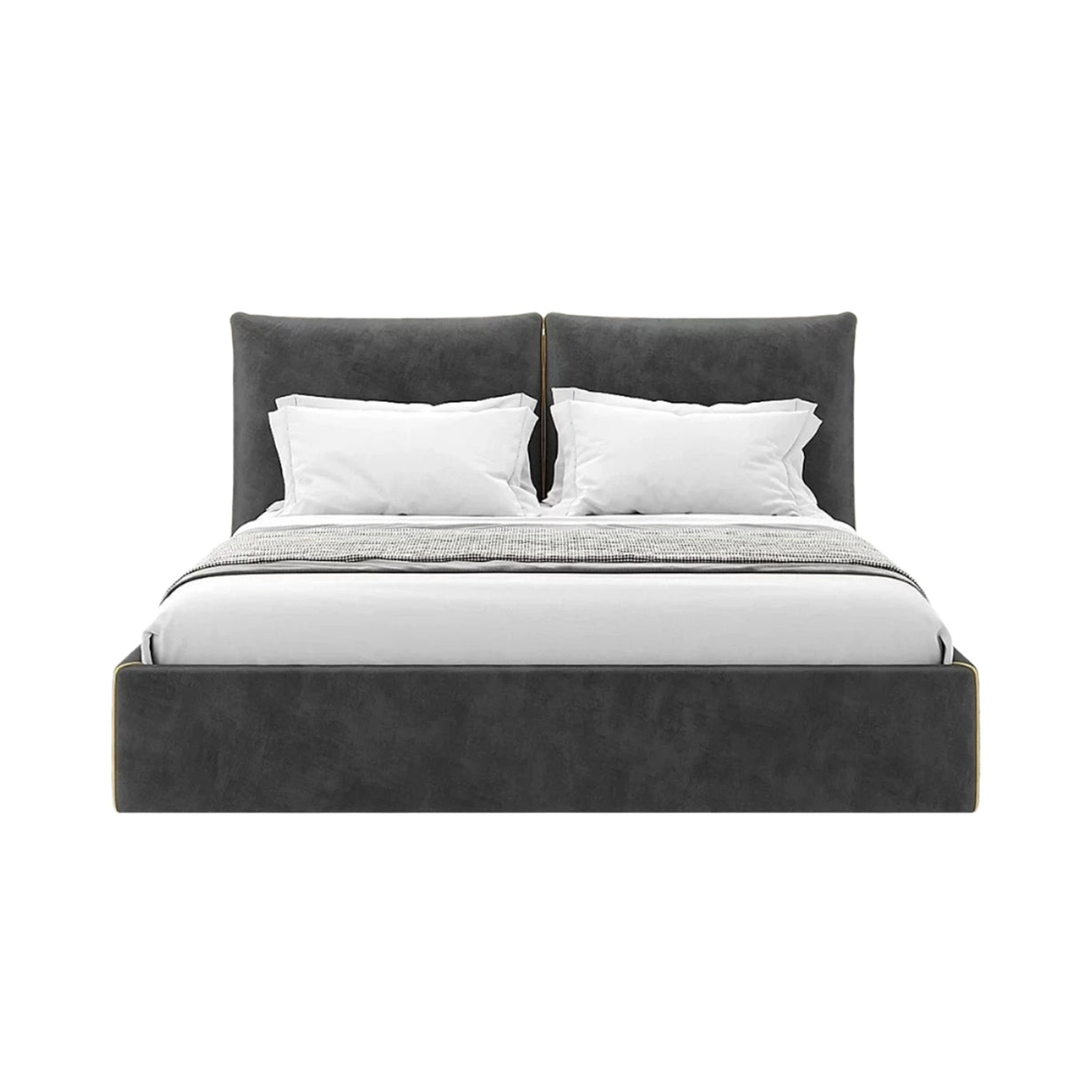 Ariel Double Bed with Padded Headboard and Slim Frame