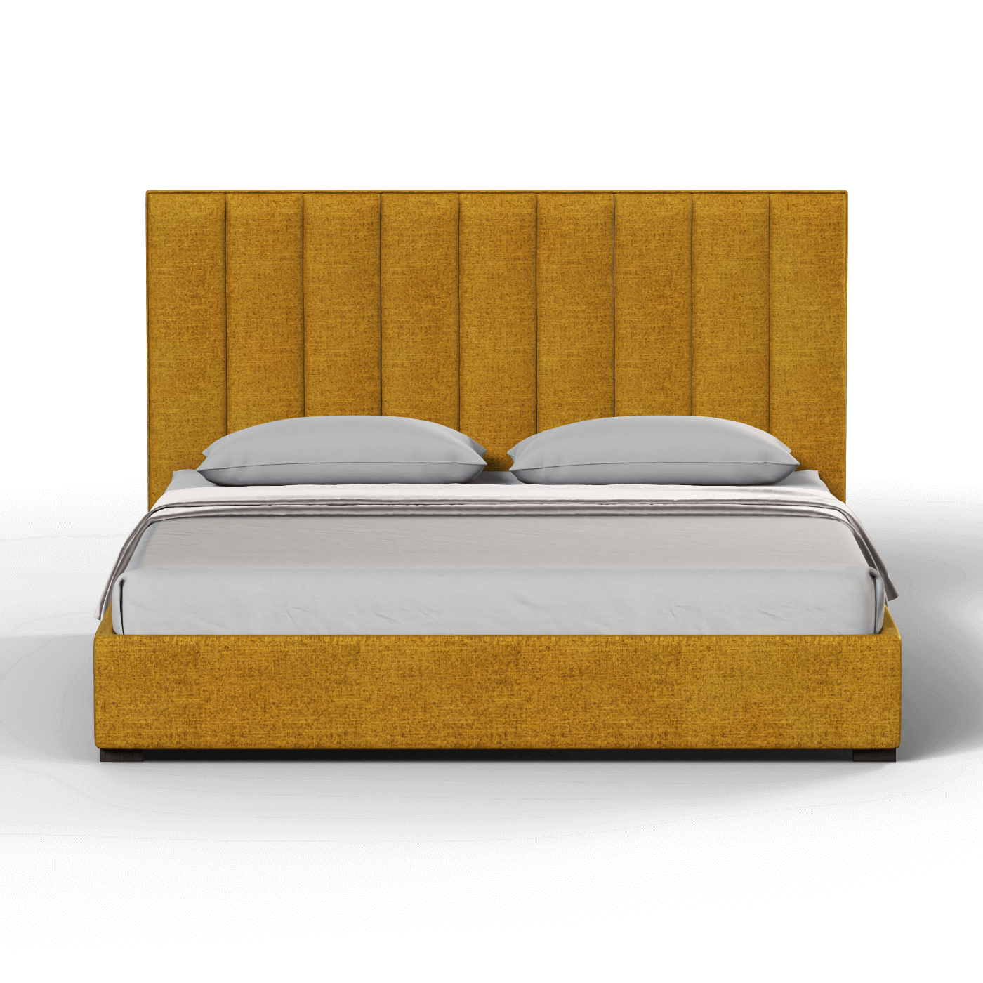 Lit à tête de lit haute Ava en tissu de luxe