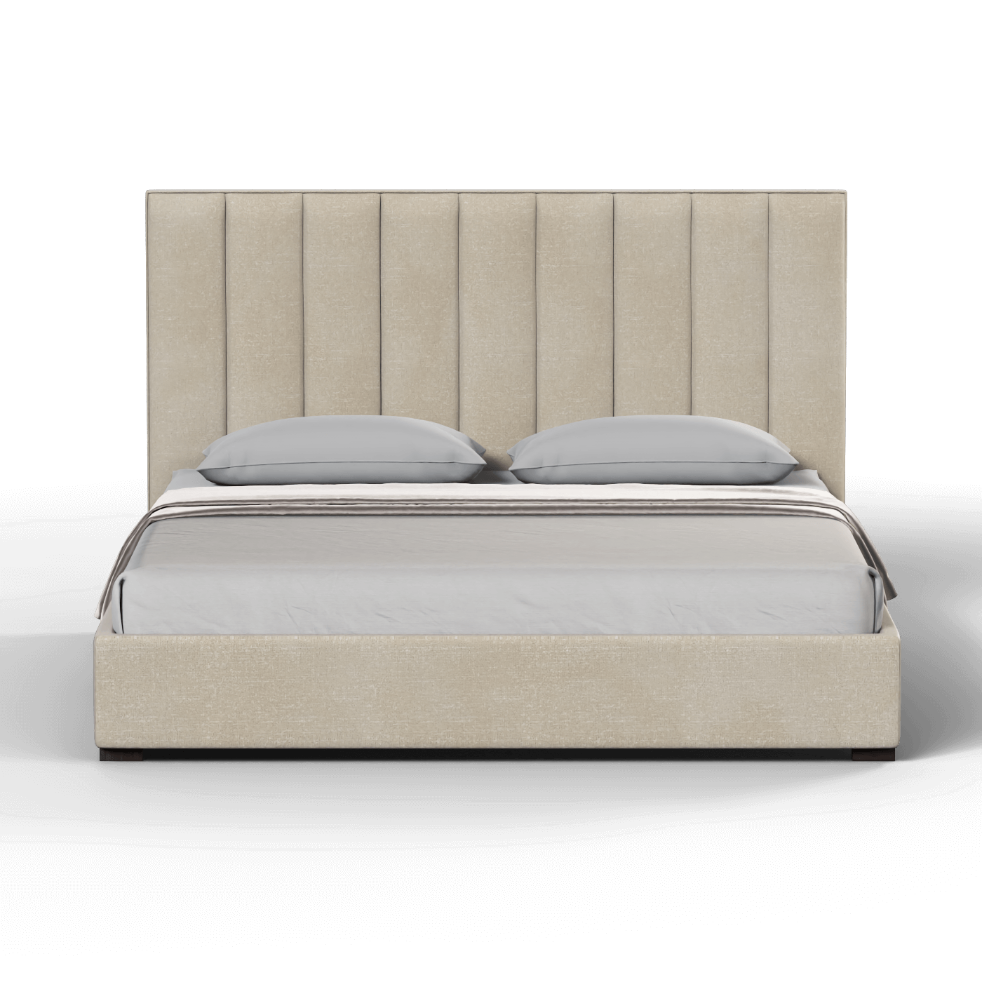 Lit à tête de lit haute Ava en tissu de luxe