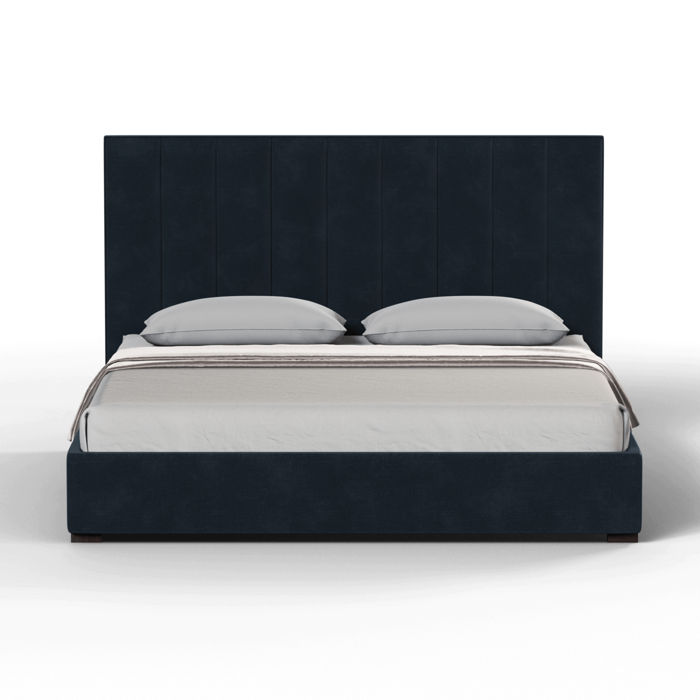 Lit à tête de lit haute Ava en tissu de luxe