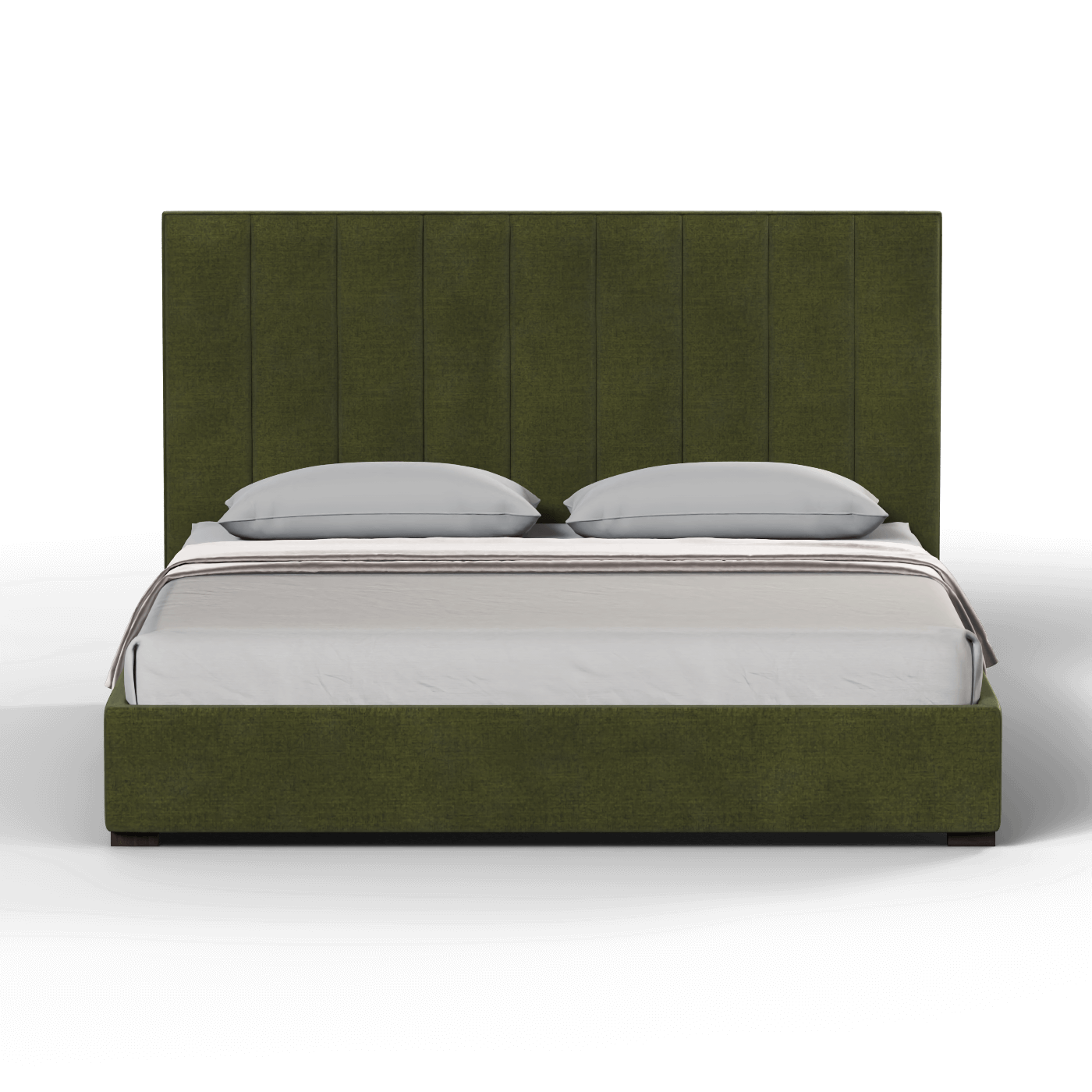 Lit à tête de lit haute Ava en tissu de luxe