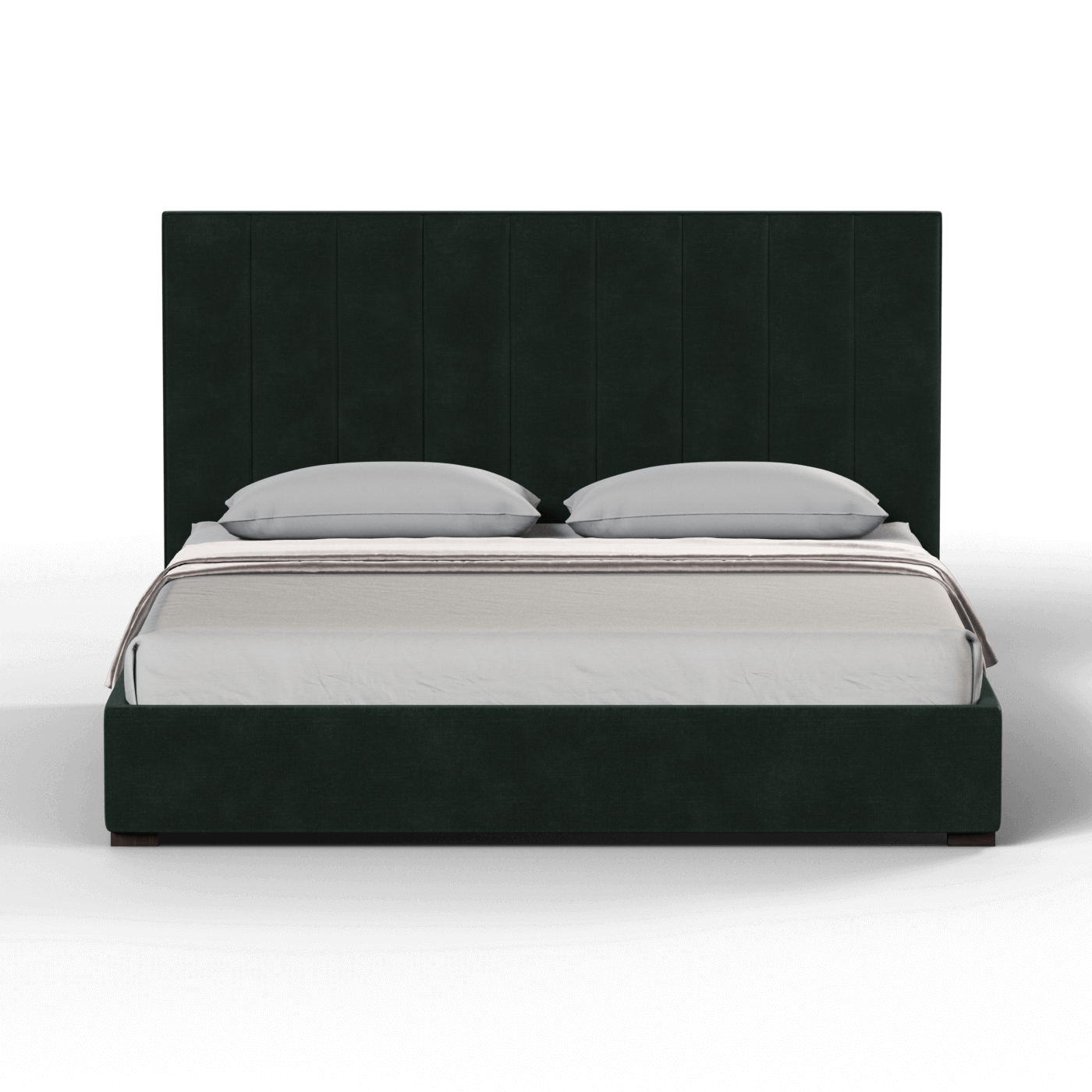 Lit à tête de lit haute Ava en tissu de luxe