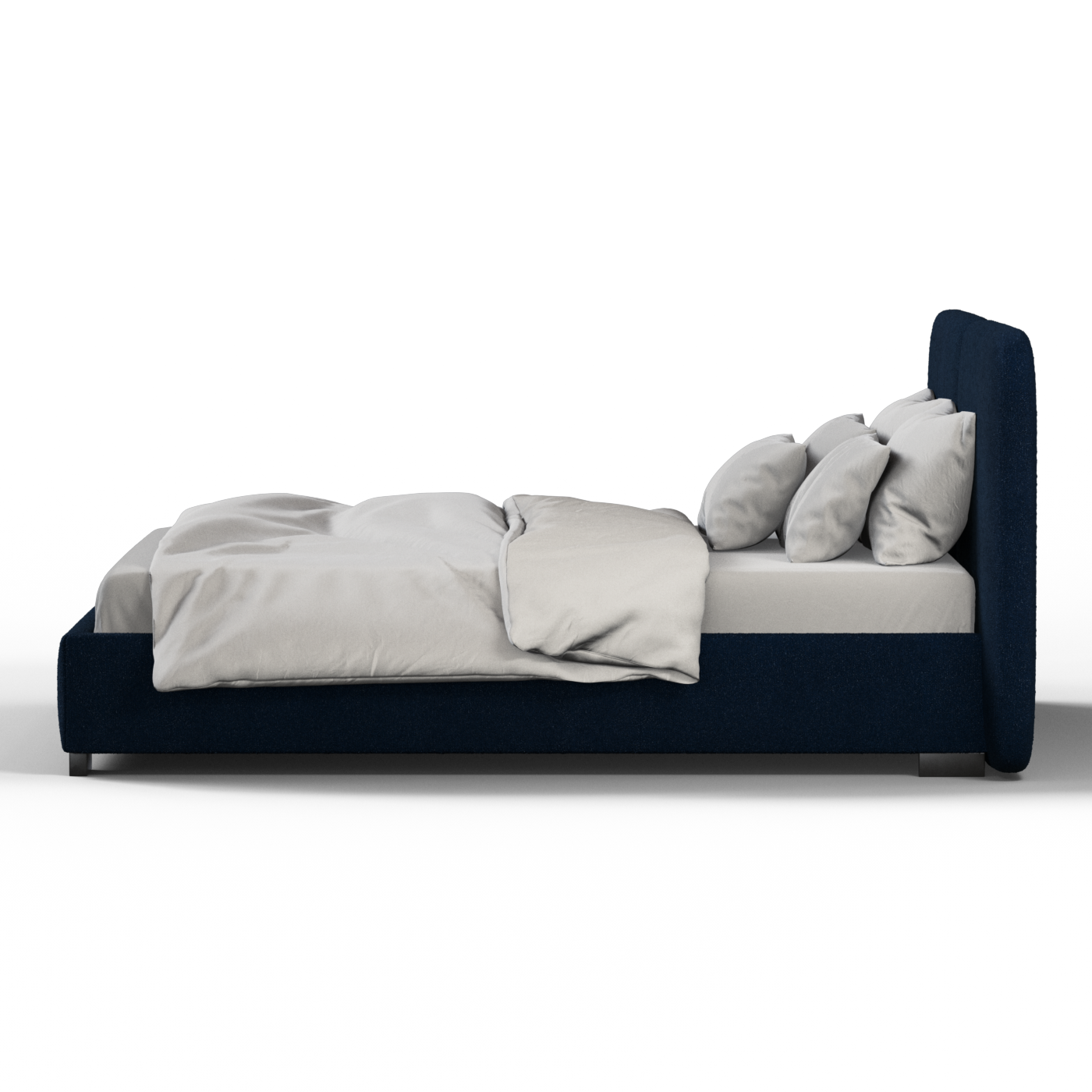 Lit double rembourré Chloé en tissu tissé doux