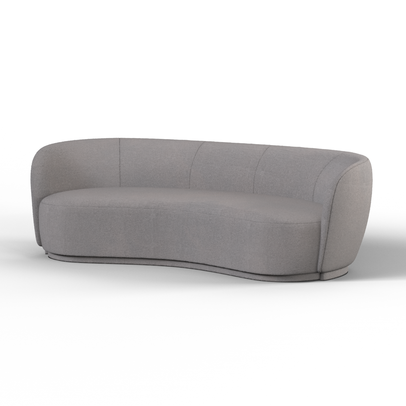 Posh Bouclé-Sofa mit geschwungenem Design
