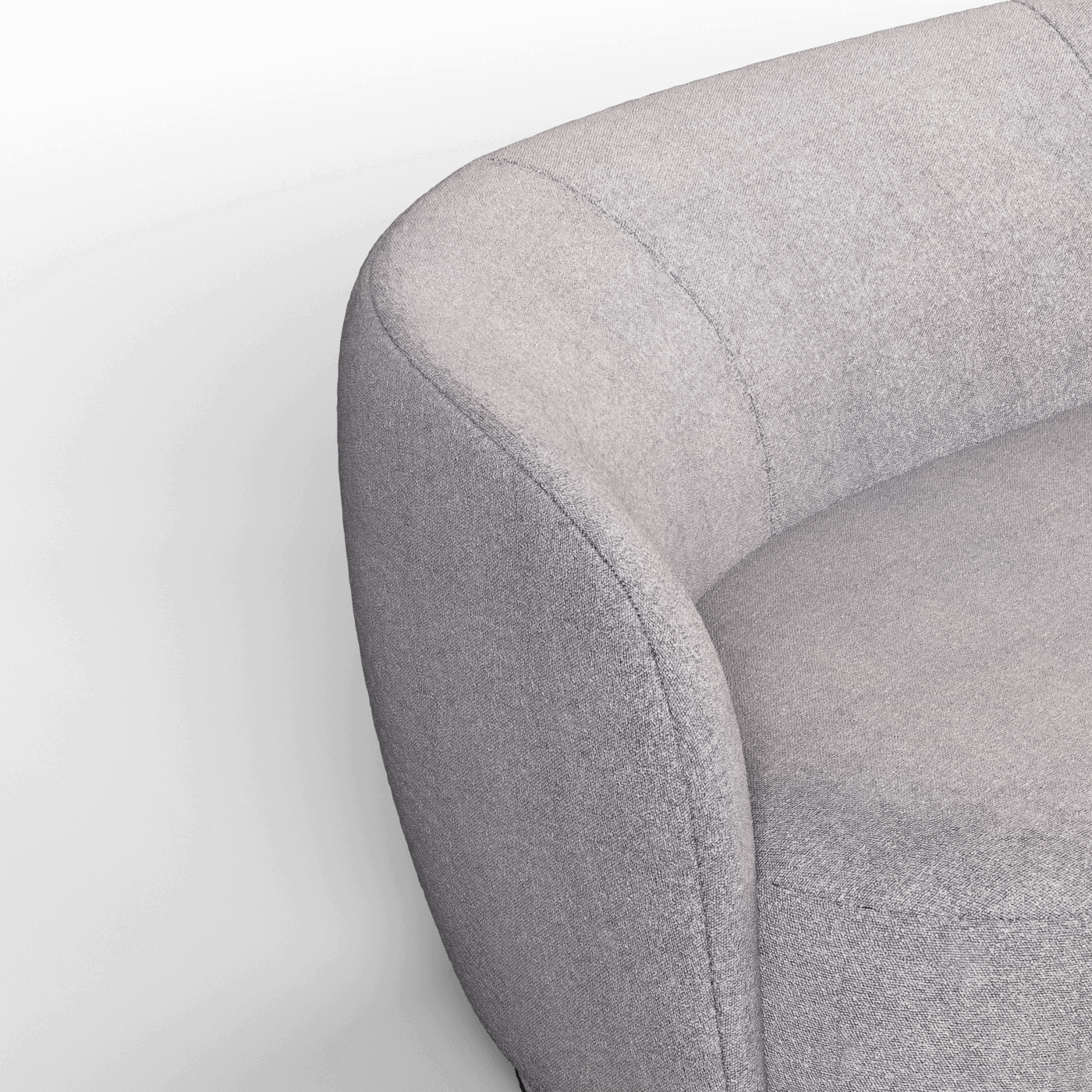 Posh Bouclé-Sofa mit geschwungenem Design