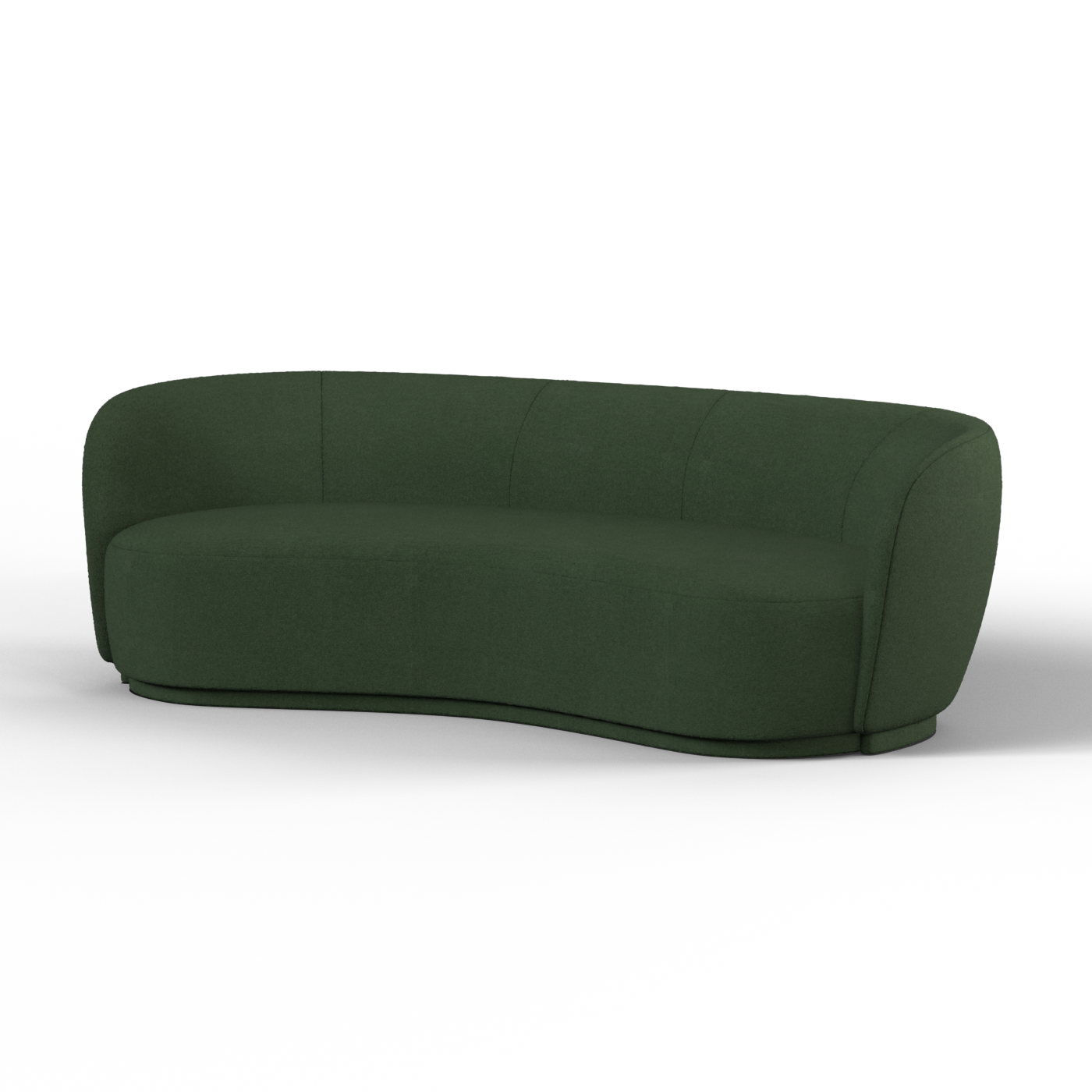 Posh Bouclé-Sofa mit geschwungenem Design