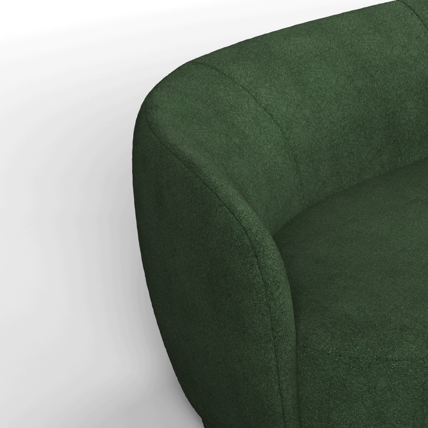 Posh Bouclé-Sofa mit geschwungenem Design