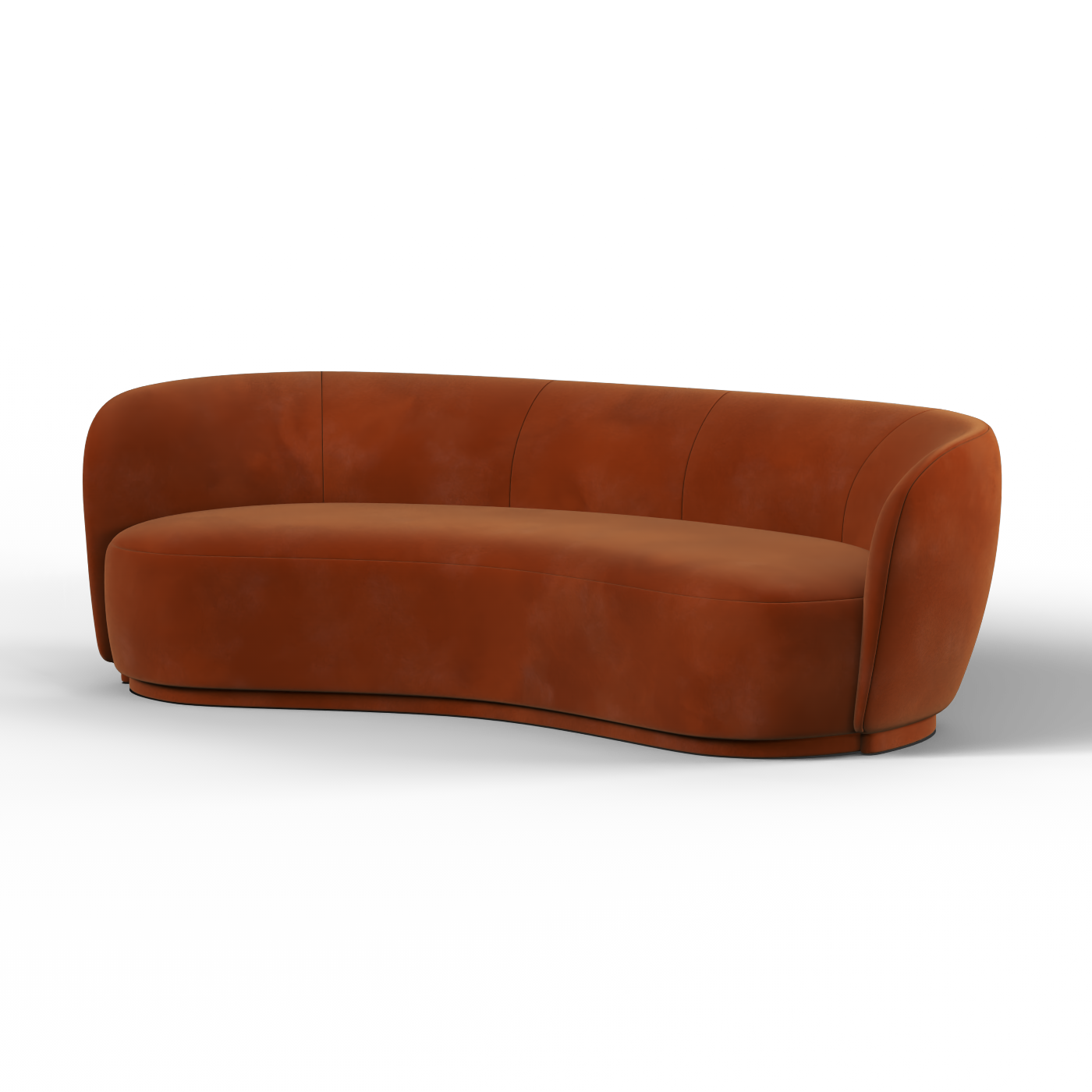 Posh Bouclé-Sofa mit geschwungenem Design