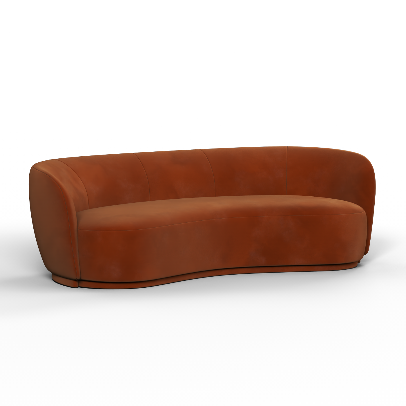 Posh Bouclé-Sofa mit geschwungenem Design