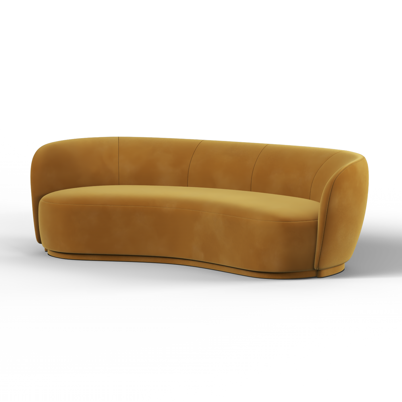 Posh Bouclé-Sofa mit geschwungenem Design