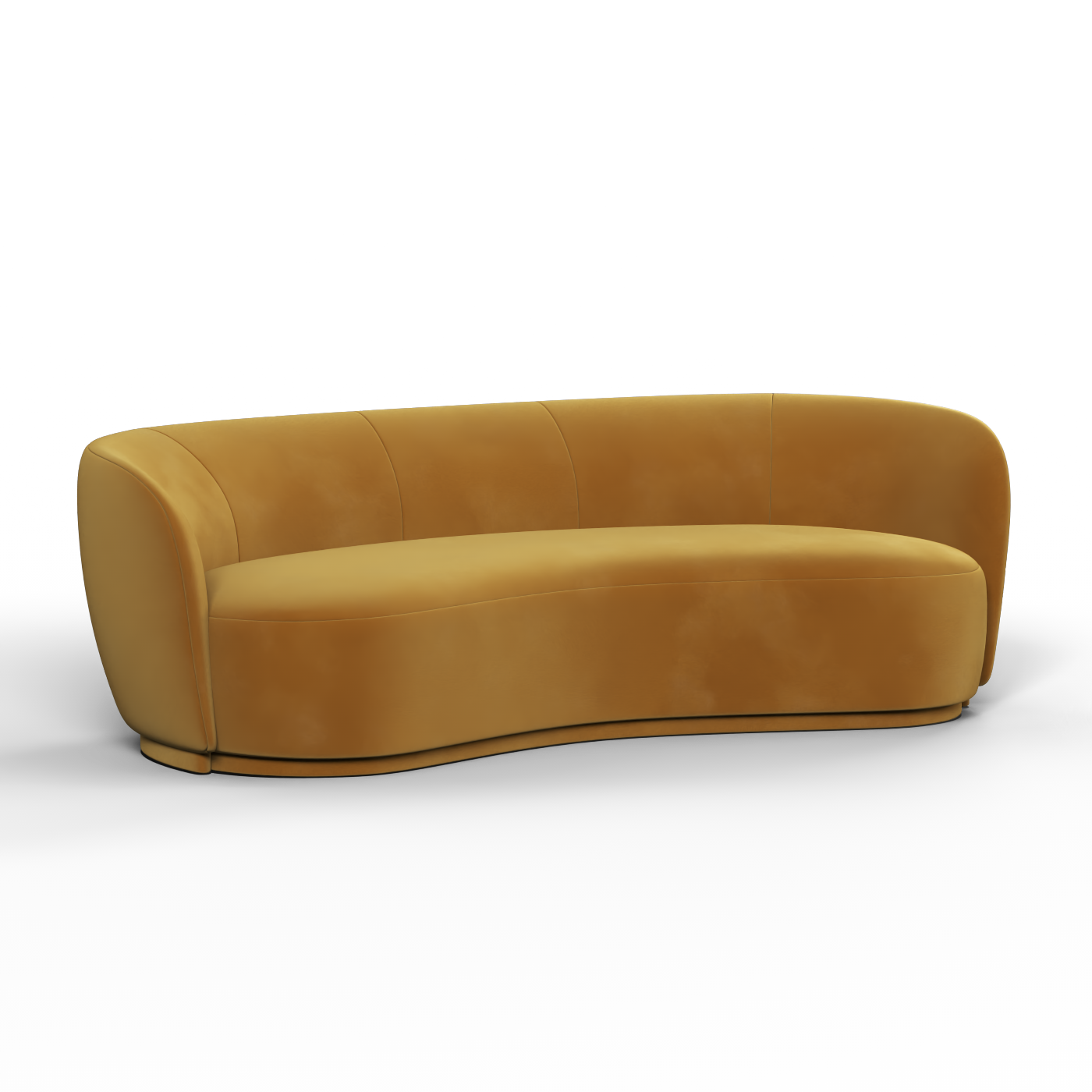 Posh Bouclé-Sofa mit geschwungenem Design