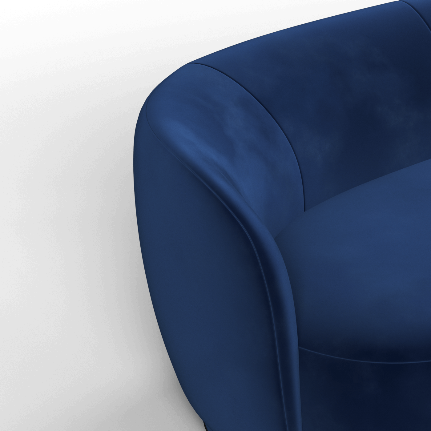 Posh Bouclé-Sofa mit geschwungenem Design