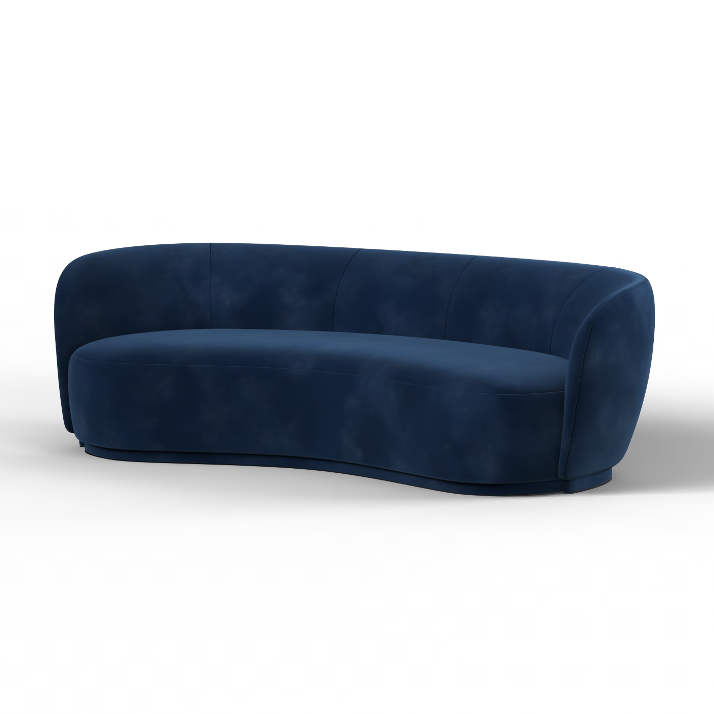 Posh Bouclé-Sofa mit geschwungenem Design