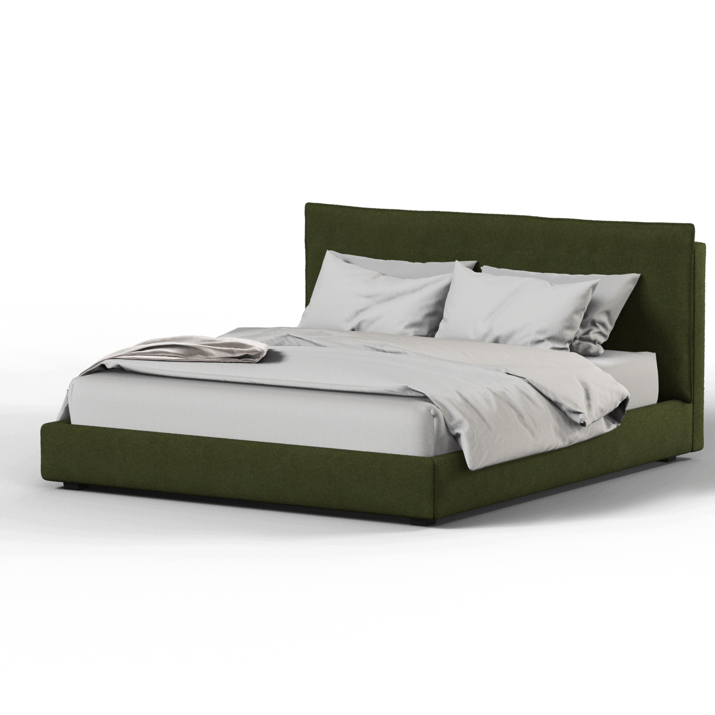 Thea Upholstered Double Bed with Clean Headboard