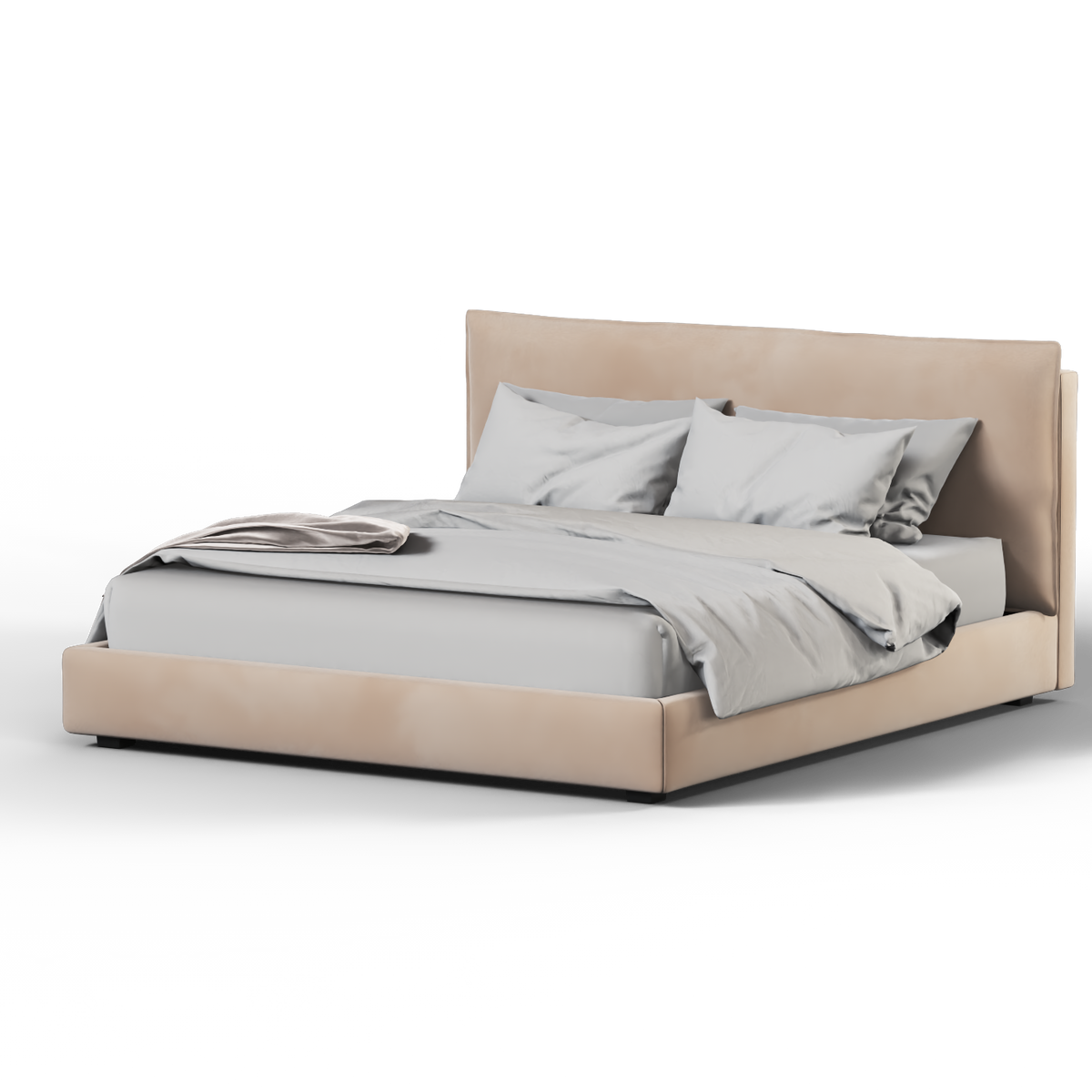 Bedspoke Thea Upholstered Bed – Beige Velvet