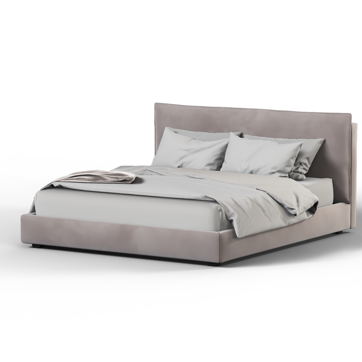 Bedspoke Thea Upholstered Bed – Light Gray Velvet