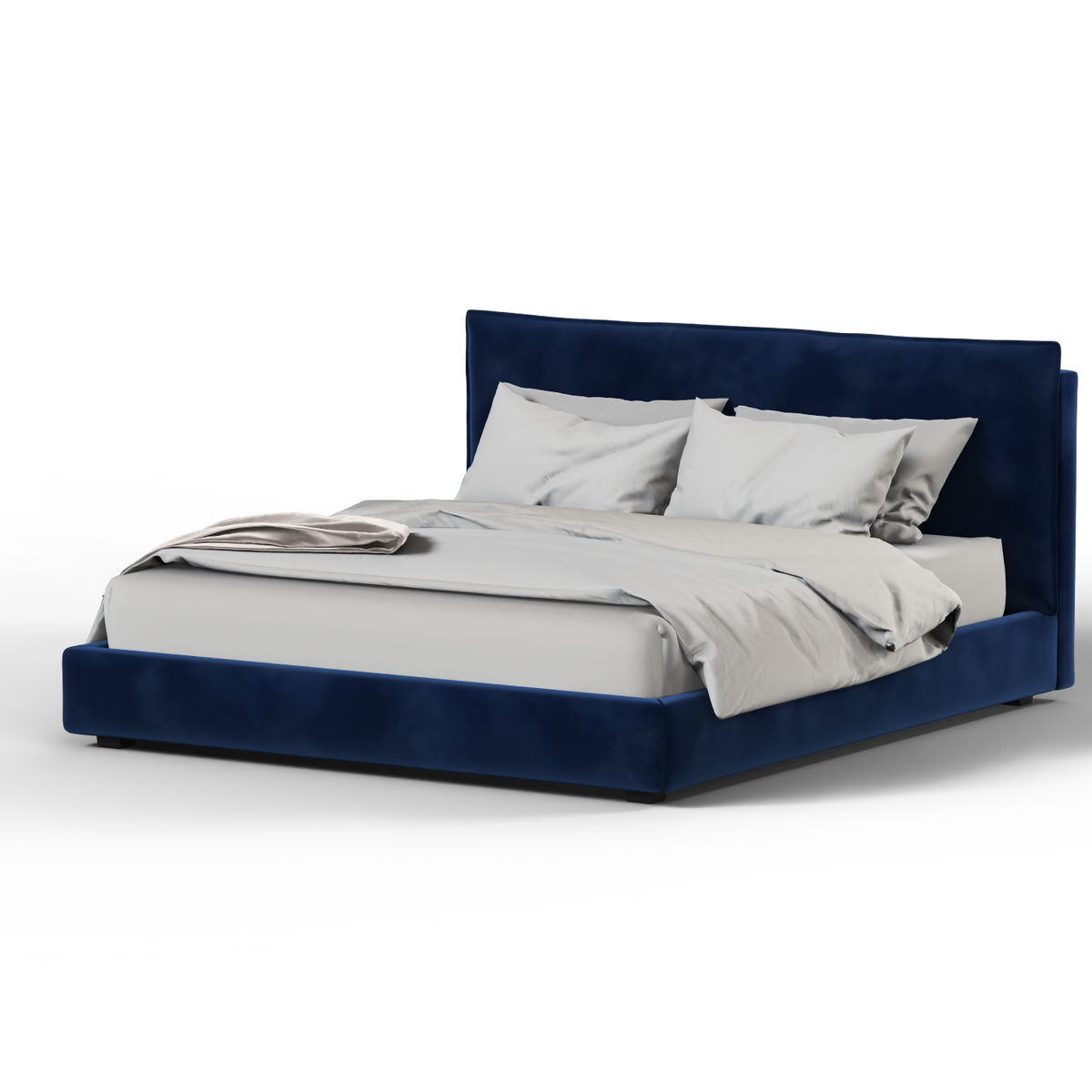 Bedspoke Thea Upholstered Bed – Navy Blue Velvet