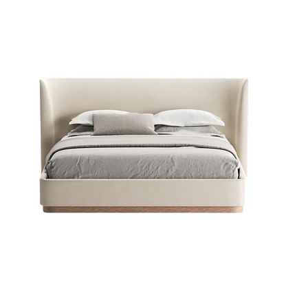 Lit double Essen en tissu crème doux