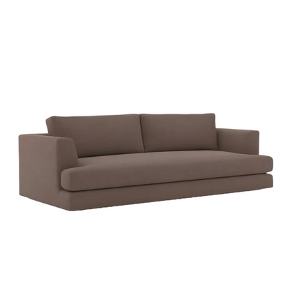 Handmade Magnus 2-Seater Sofa with beech wood frame and mocha upholstery