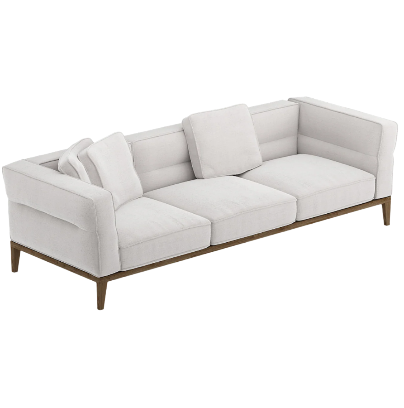 Hope Three-Seater Sofa With Wood Frame and Loose Cushions