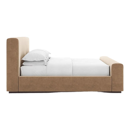Margot bed with tall footboard and upholstered head
