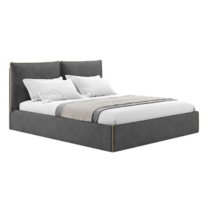 Logan Bed — Dark Grey Two‑Panel Headboard