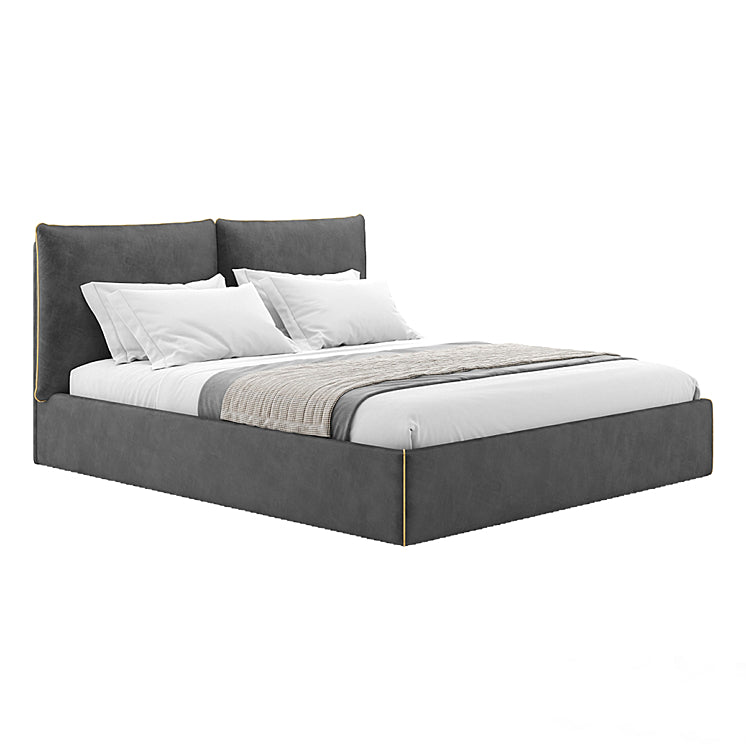 Logan Bed — Dark Grey Two‑Panel Headboard
