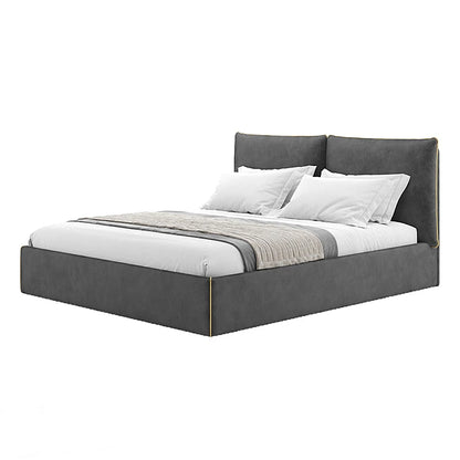 Logan Bed — Dark Grey Two‑Panel Headboard