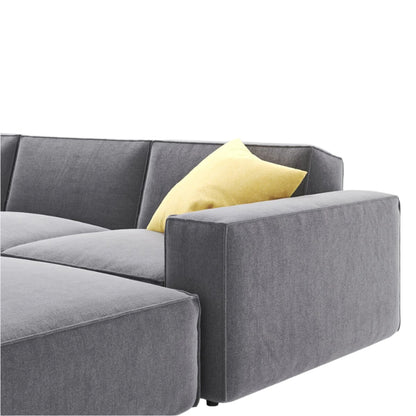 Thor Sectional Sofa with Bold Armrests and Accent Cushions