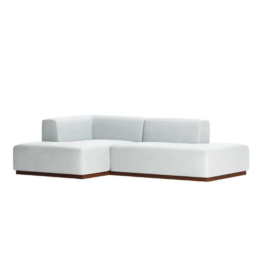 Side view of Landon sofa showing angular L-shaped design