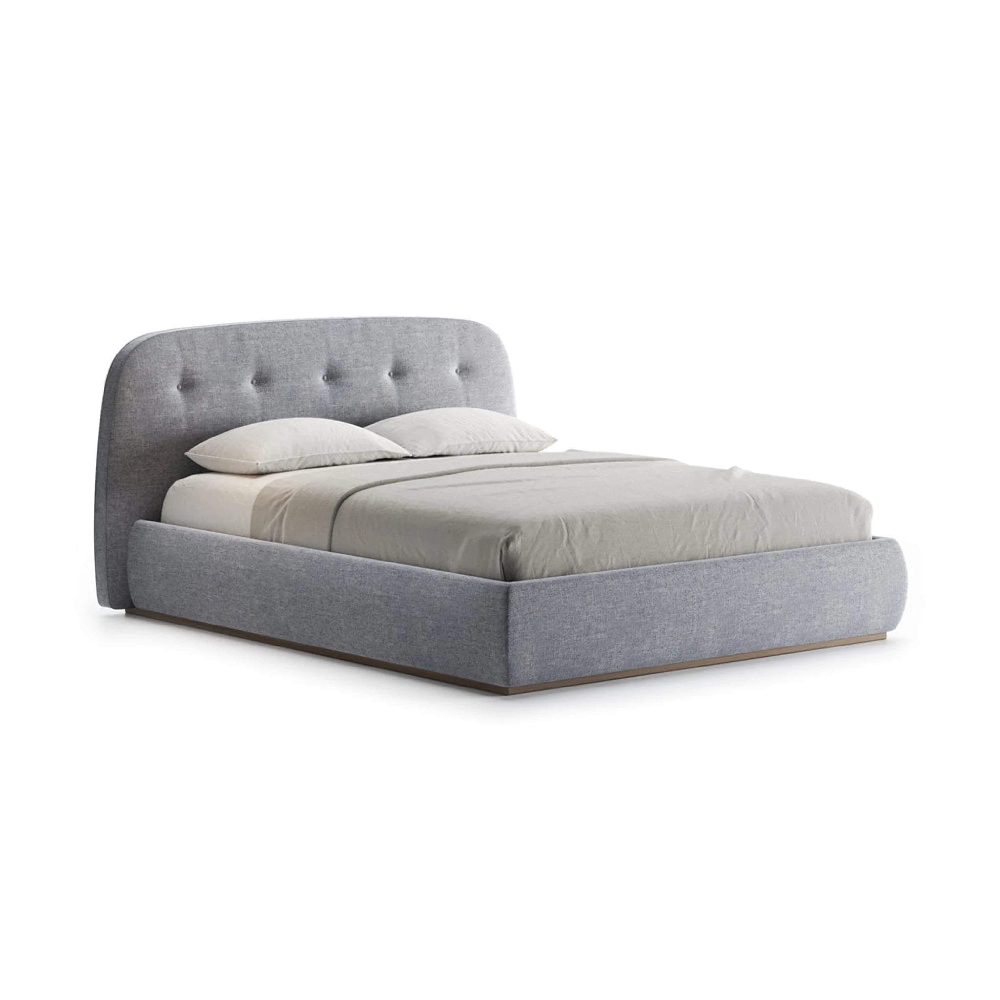 Sofia Curved Tufted Bed with Light Grey Platform