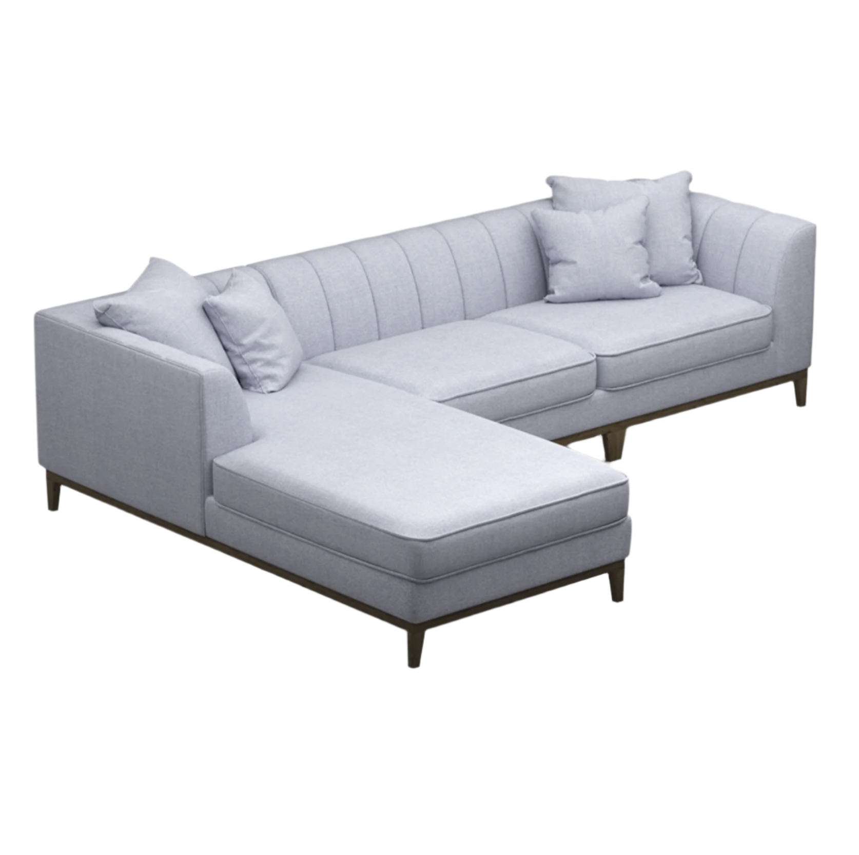 Hector Three-Seater Sectional Sofa With Left Chaise And Four Throw Pillows