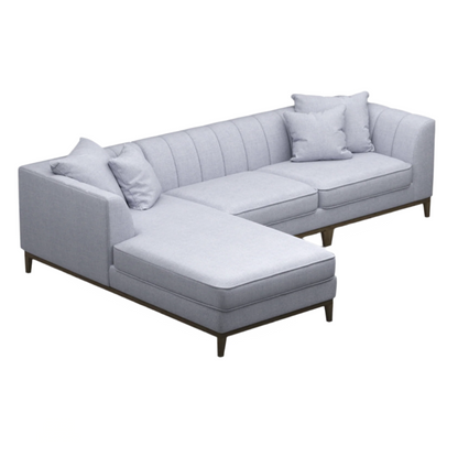 Hector Three-Seater Sectional Sofa With Left Chaise And Four Throw Pillows