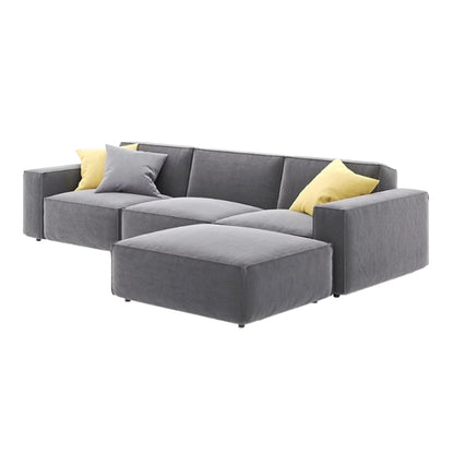 Thor Sectional Sofa with Bold Armrests and Accent Cushions
