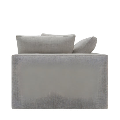 Ari Two Seater Upholstered Sofa with Boxy Shape and Cushions