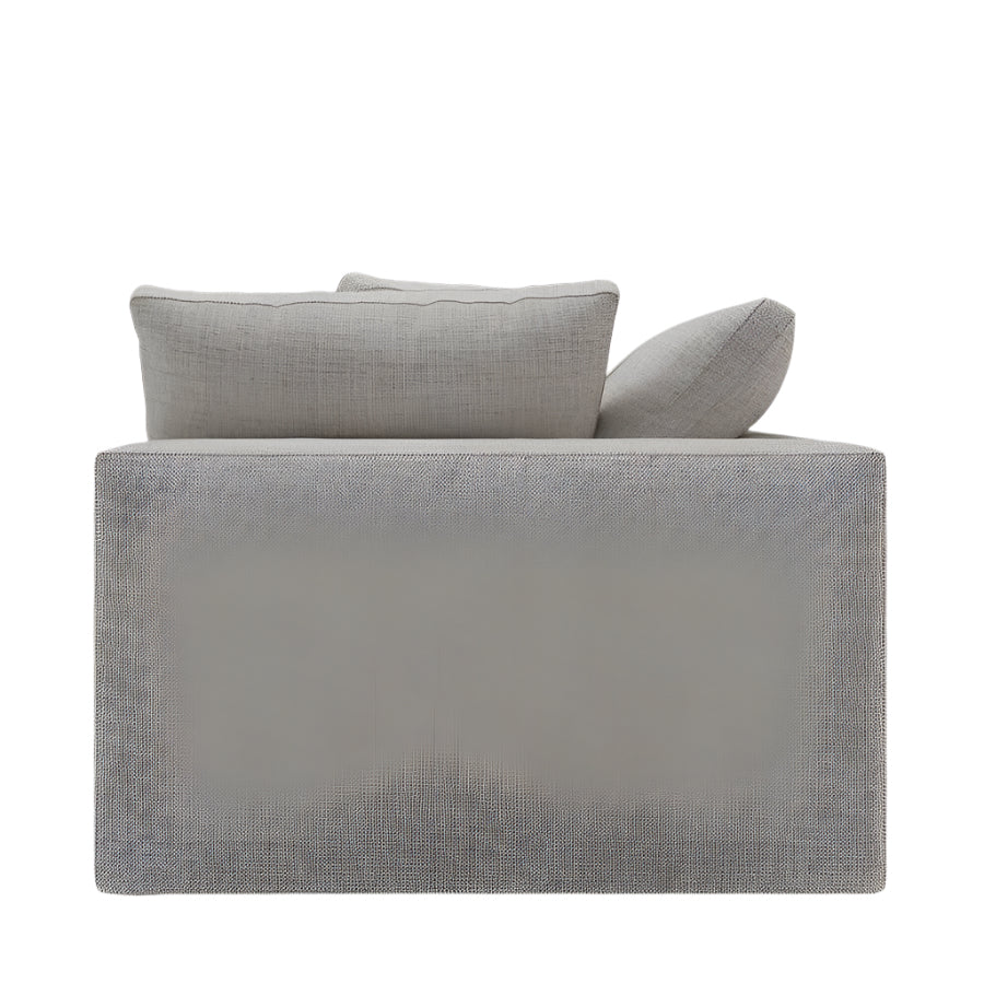 Ari Two Seater Upholstered Sofa with Boxy Shape and Cushions