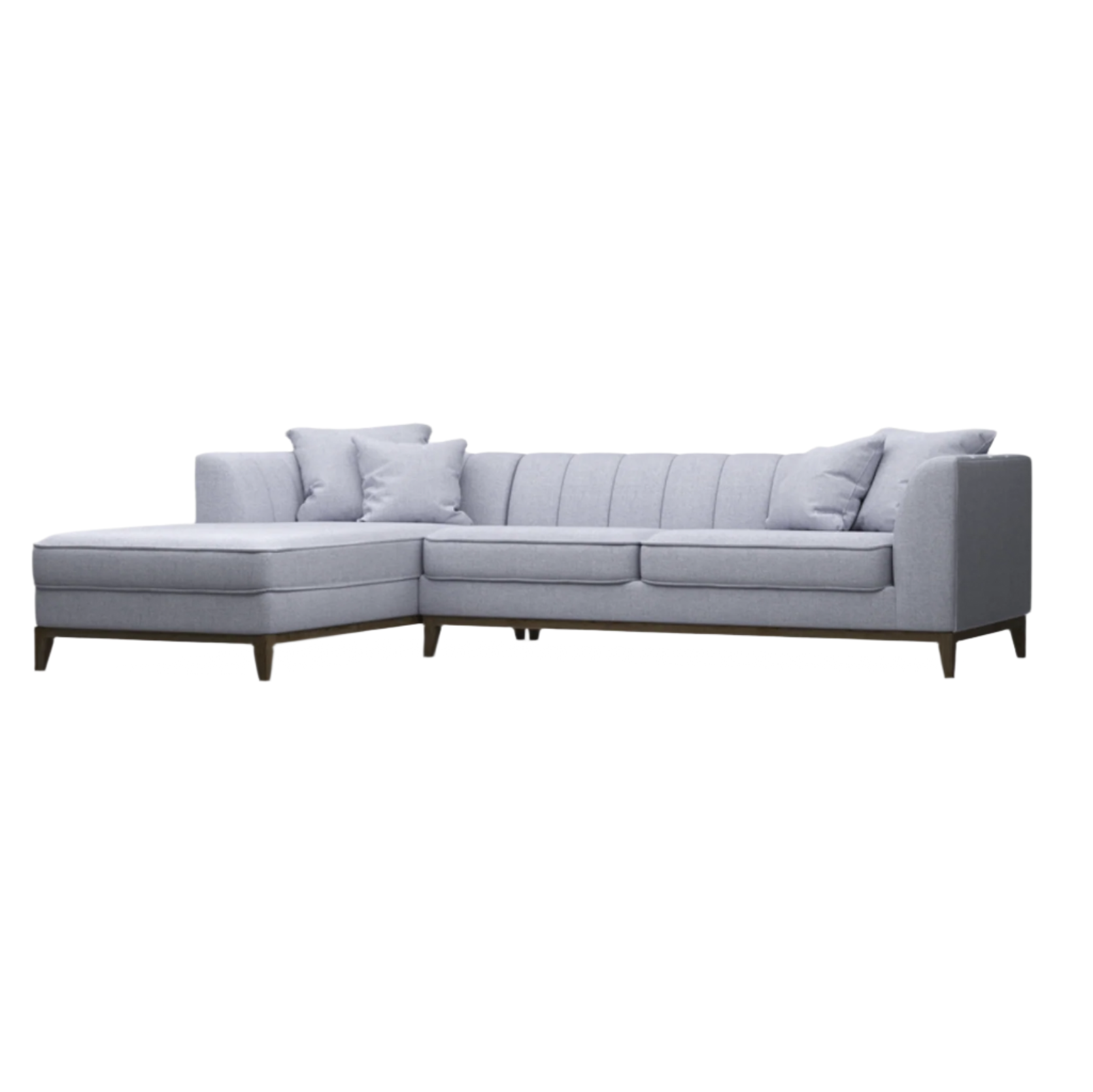 Hector Three-Seater Sectional Sofa With Left Chaise And Four Throw Pillows