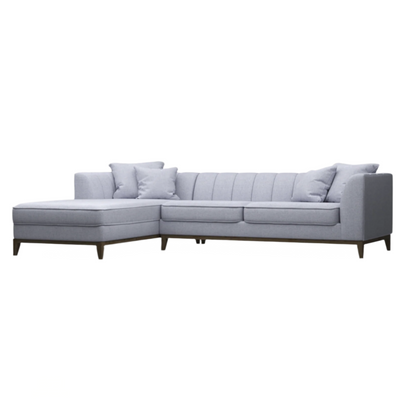 Hector Three-Seater Sectional Sofa With Left Chaise And Four Throw Pillows