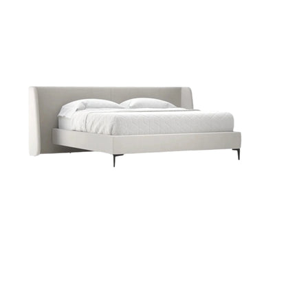 Double Bed Cosmopolitan in Elegant Light Grey Upholstery
