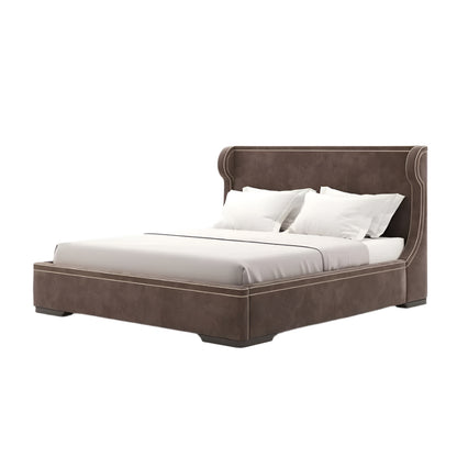 Angela bed featuring tall headboard with subtle detailing and minimalist design

