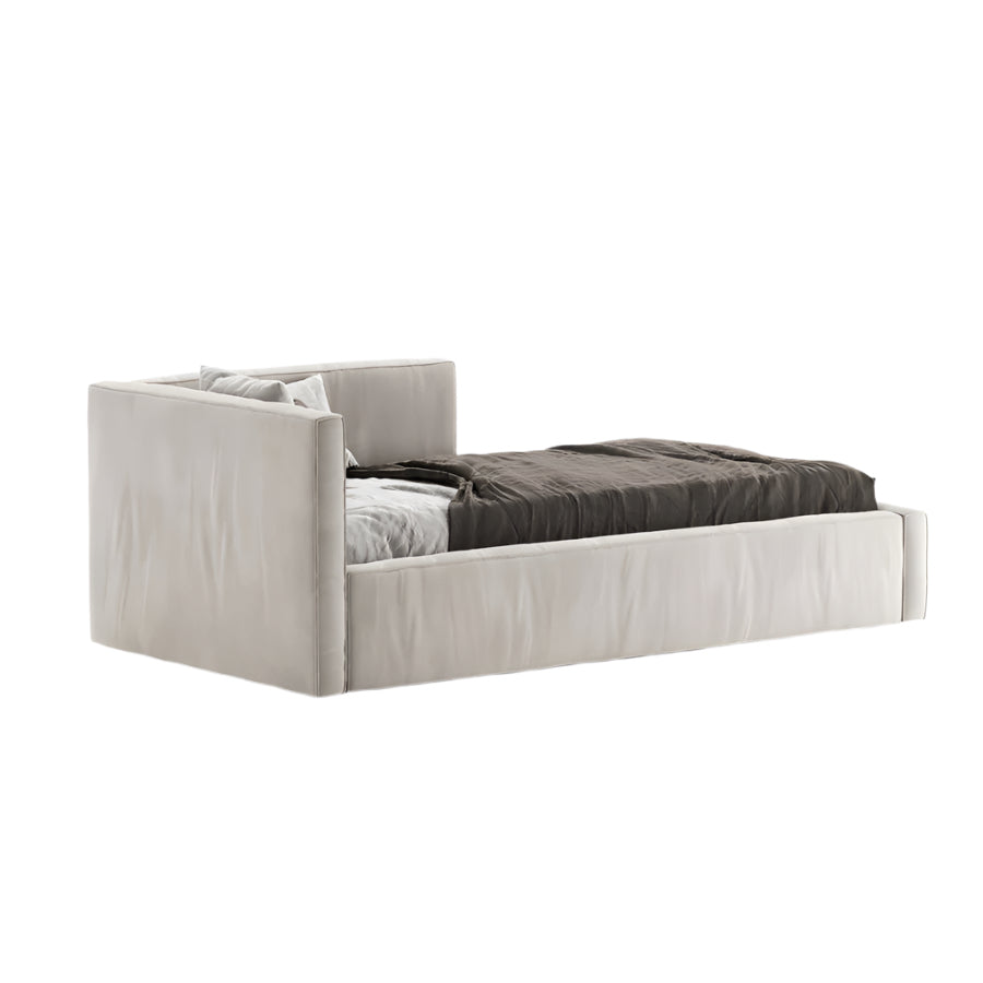 Mellow Kids Upholstered Bed in Taupe Linen