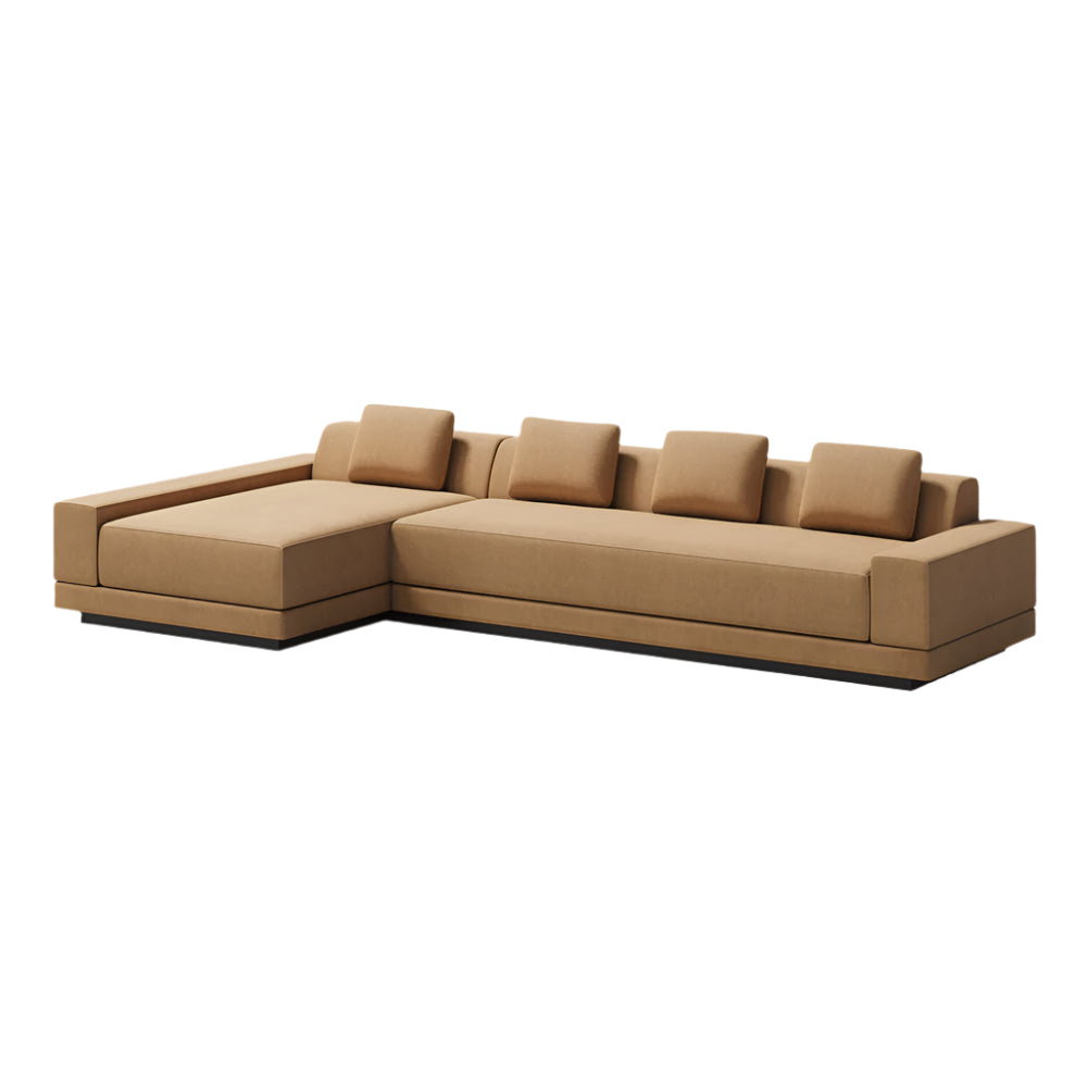 Turin Sectional Sofa with Multiple Cushions and Low Profile