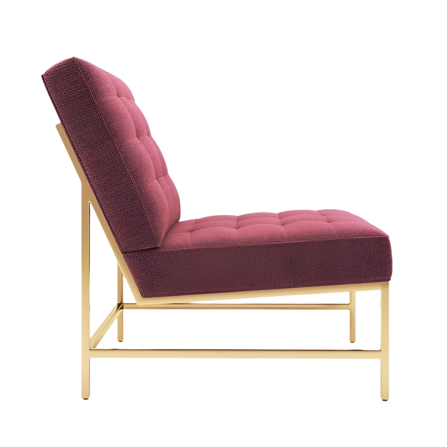 Luigi Lounge Chair with Gold Metal Frame