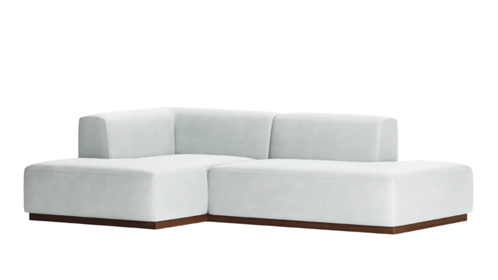 Lance Sectional Sofa With Left Chaise And Wood Base