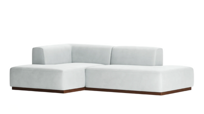Lance Sectional Sofa With Left Chaise And Wood Base